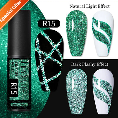 LILYCUTE 7ml Fluorescent Crackle Gel Nail Polish Summer Neon Red Green Vernis Semi Permanent UV Gel Nail Art Manicure For Nails