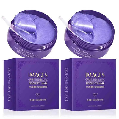 60pcs/box IMAGES Grape Crystal Collagen Eye Mask Anti Dark Circles Eye Bags Moisturizing Anti-aging Eye Patches Eyes Gel Masks