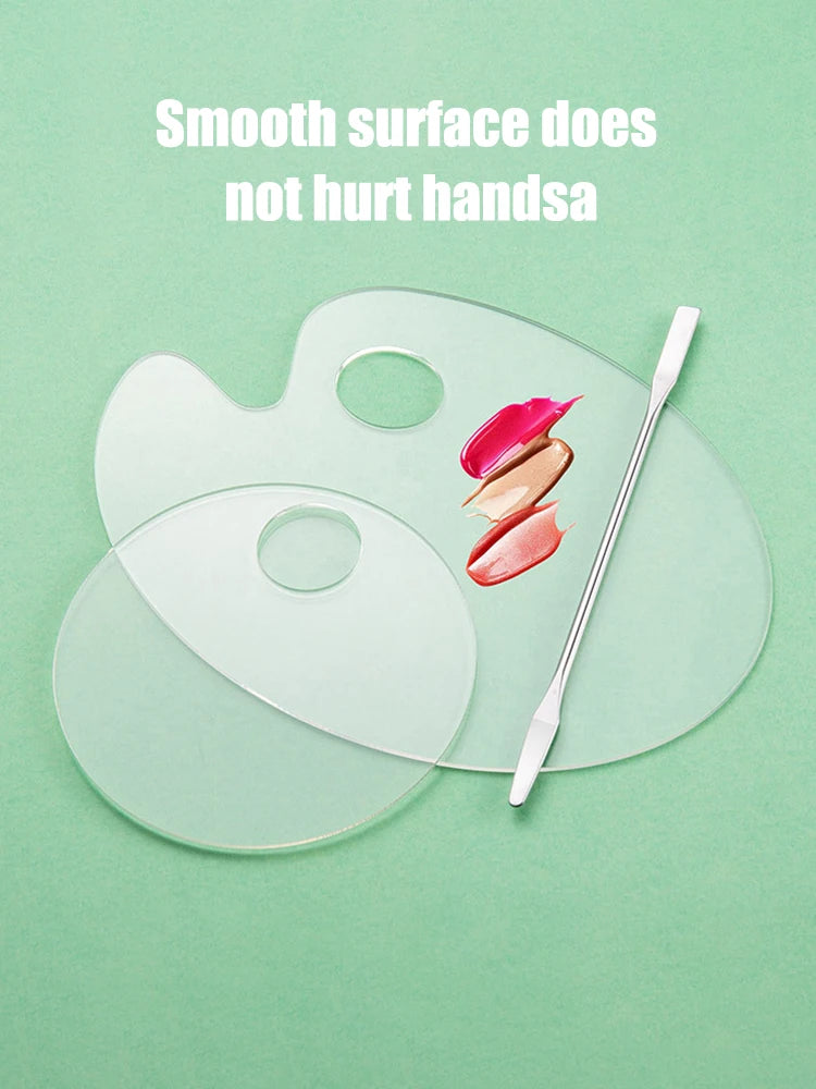 Liquid Foundation Palette Transparent Acrylic Palette Mixing Stick Makeup Painting Nail Polish Mixing Tool Palette Coloring Tool