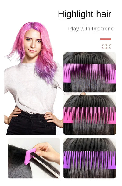3pcs Hairbrush Hair Styling Combs Tailed Comb Set Coloring Dyeing Comb Salon Tool Sectioning Highlighting Weaving Cutting Comb