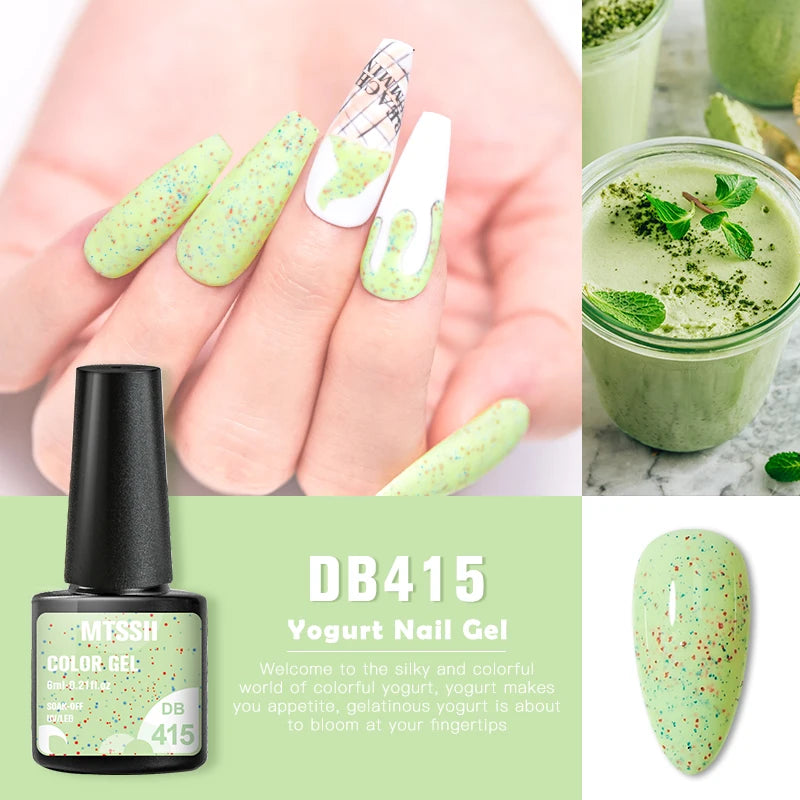 Mtssii 6ml Nail Gel Jelly Eggshell Gel Nail Polish Transparent Gel Soak Off Nail Art Gel UV LED Varnish