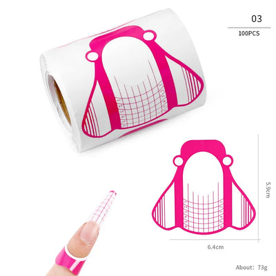 100pcs Nail Extension Guide Stickers French Nails Form Shaper Beginner DIY Acrylic/UV Gel/Poly Acrylic Gel Manicure Extension&*&