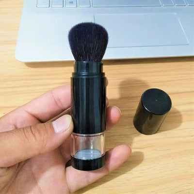 2 in 1 Foundation Brush Makeup Brush Empty Travel Blush with Refillable Loose Powder Bottle Jar Makeup Beauty Tools