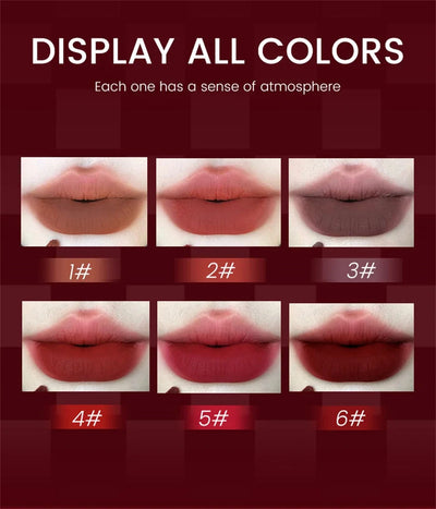 6 Color Punk Dark Red Lip Gloss Matte Lipstick Lasting Waterproof Smoky Dark Nude Purple Durable Natural Lip Tint Korea Makeup