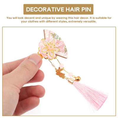 2 Pcs Japanese Flower Hair Clip Women Accessories Tassel Hair Pin Decorative Braiders Hairpiece Hairstyle Headwear