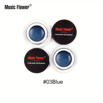 Rich Color Rendering Eyeliner Cream,Smudge Proof Waterproof Easy Coloring Makeup Cosmetic,( Brown, Blue Purple, Green And Black)