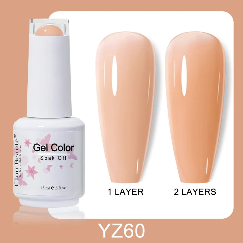 Clou Beaute Nail Gel Polish Kit 15ml Soak Off UVLED Nails Varnish Semi Permanent Nail Art Gels Lacquer Top Base Coat Gel Lacquer