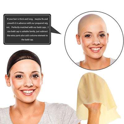 1Pc Universal 58cm Width Funny Latex Skin Fake Bald Head Unisex Fancy Movie Party Dress Skinhead Wig Cap Hat Hairpiece Accessory