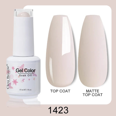 Clou Beaute Nail Gel Polish Kit 15ml Soak Off UVLED Nails Varnish Semi Permanent Nail Art Gels Lacquer Top Base Coat Gel Lacquer