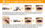 DIY Clusters Eyelash Extension, Dovetail, Segmented Lashes, 36 Volume, 3D Fluffy, Natural, Individual Bundles, LC02-7