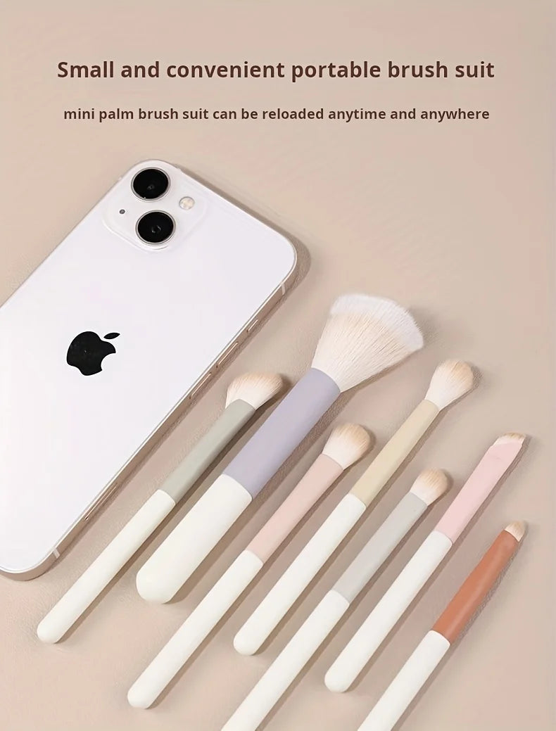 10 Mini Portable Makeup Brush Set Full Set of Eye Shadow Brushes Mini Soft Hair Makeup Travel Suit ﻿