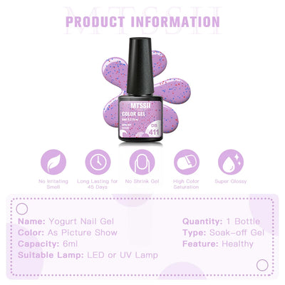 Mtssii 6ml Nail Gel Jelly Eggshell Gel Nail Polish Transparent Gel Soak Off Nail Art Gel UV LED Varnish