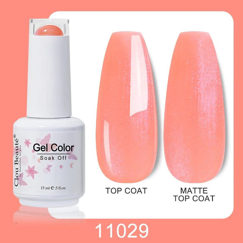 Clou Beaute Nail Gel Polish Kit 15ml Soak Off UVLED Nails Varnish Semi Permanent Nail Art Gels Lacquer Top Base Coat Gel Lacquer
