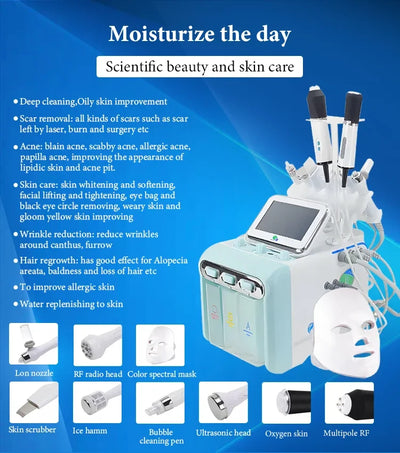Newest 9-in-1 Korea Aqua Facial Dermabrasion H2O2 Water Oxygen Jet Peel Hydro Beauty Beauty Skin Cleansing Hydrofacial Machine