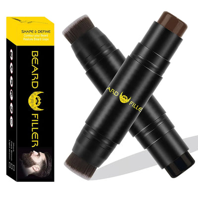 Men Beard Filling Stamp Beard Pencil Filler Waterproof Moustache Pen Beard Brush Enhancer Moustache Coloring Shaping Sweatproof