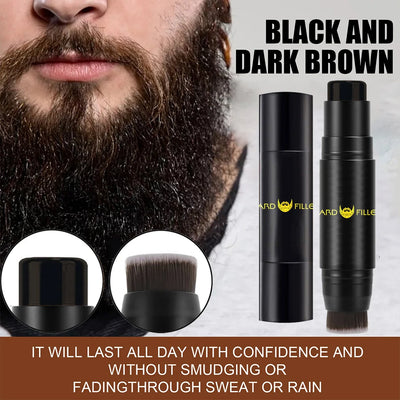 Men Beard Filling Stamp Beard Pencil Filler Waterproof Moustache Pen Beard Brush Enhancer Moustache Coloring Shaping Sweatproof