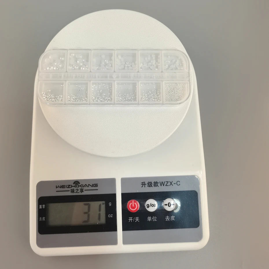 White Pearls Nail Art Rhinestones Half Round Bead Mixed Size Half Round Flatback Pearls For DIY Decoration Nail Bead Stones