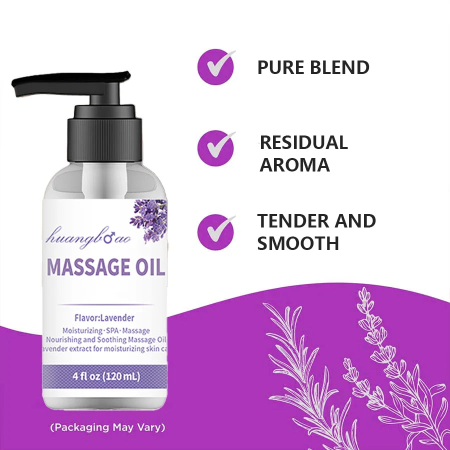 Lavender Massage Oil for Calming, Soothing and Relaxing Muscles Massage Oil for Massage Ideal Body Oil for Skin Moisturizing