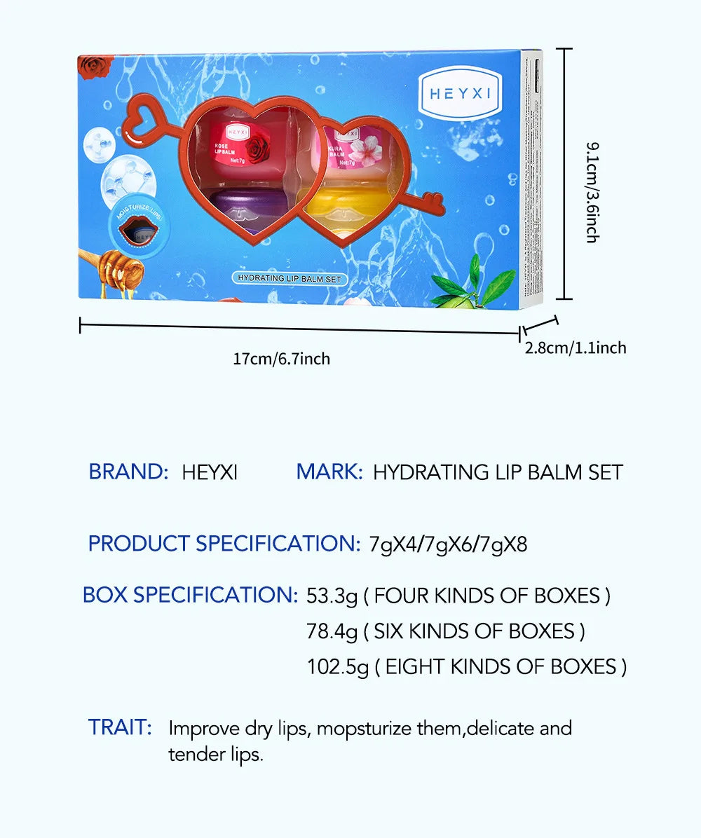 24pcs Fruit Flavored Lip Balm Set Natural Moisturizing Hydrating Non-sticky Winter Anti-Cracked Lip Balm Lips Skin Care