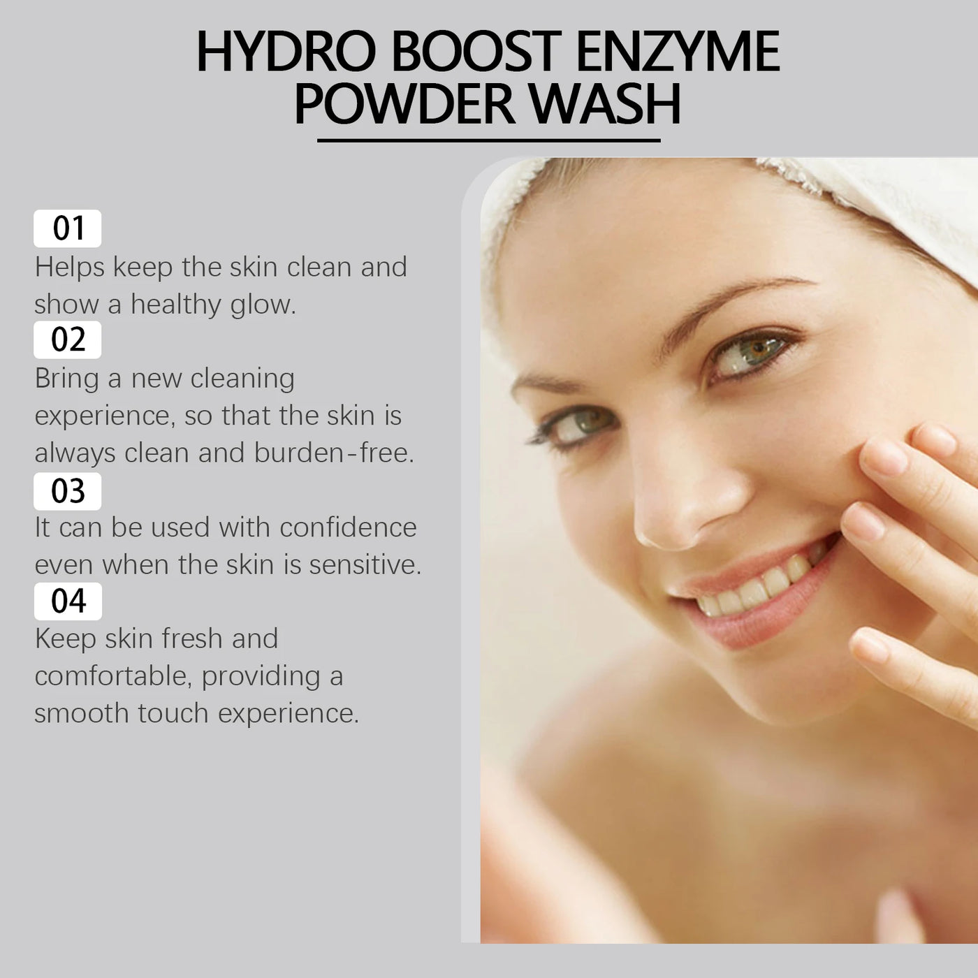 Enzyme Face Wash Powder 75g Gentle Exfoliating Cleanser for Sensitive Skin Removes Dirt Brightens Skin Travel Friendly Formula