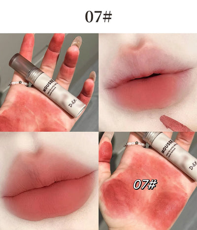 Gothic Matte Black Lipstick Waterproof Mousse Lip Mud Nude Brown Lipstick Moisturize Silky Gloss Makeup Non-stick Lips Tint