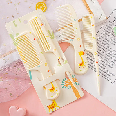 2Pcs/Set Cute Kids Hairdressing Comb Tail Comb for Girls Whale Dinosaur Giraffe Unicorn Hair Comb Kids