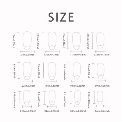 24-piece Long French Minimalist Gradient Fingernail with 1 Jelly and 1 Nail File