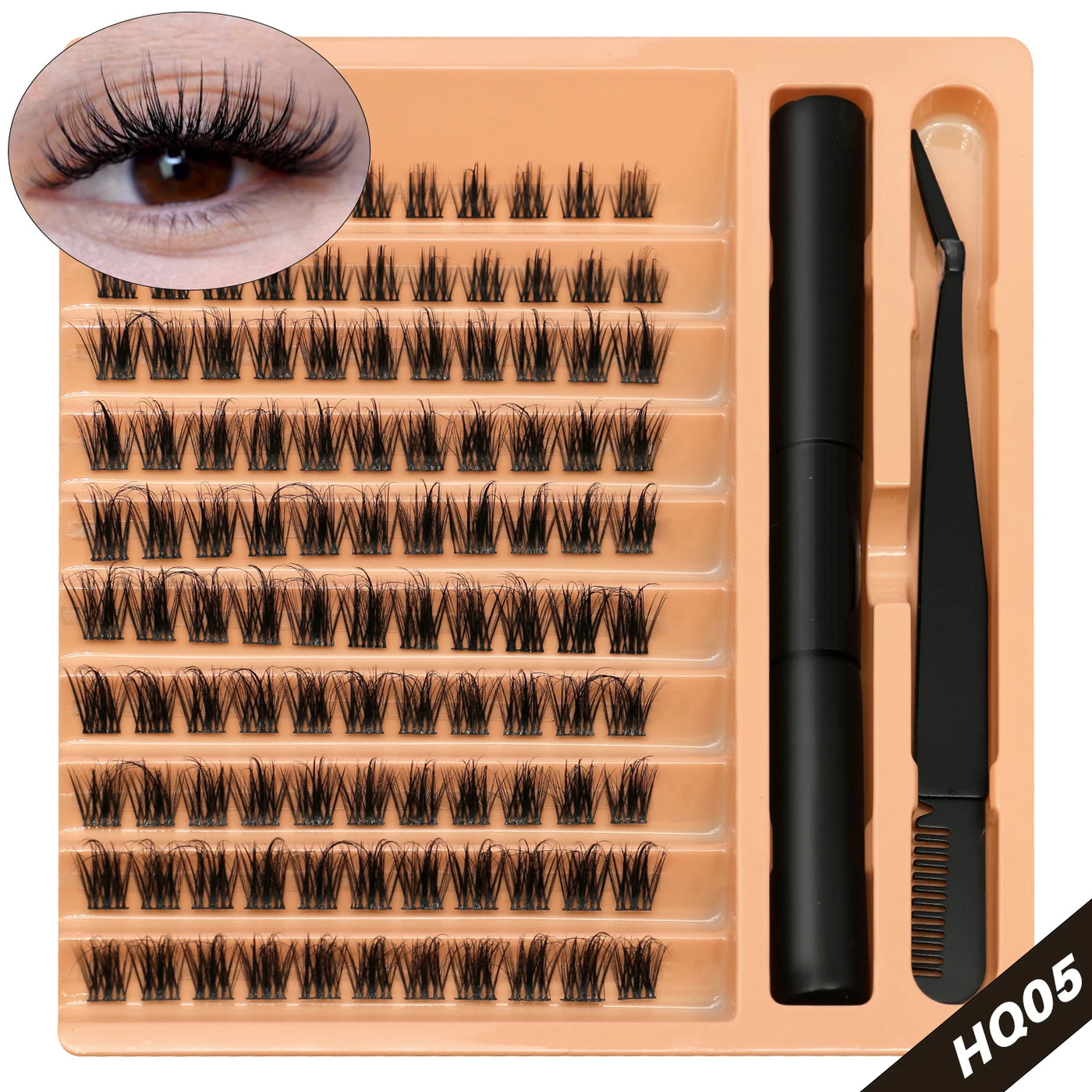 Lash Clusters Set DIY Eyelash Extension Kit Individual False Eyelashes Lash Clusters Bond and Seal and Lash Applicato Makeup