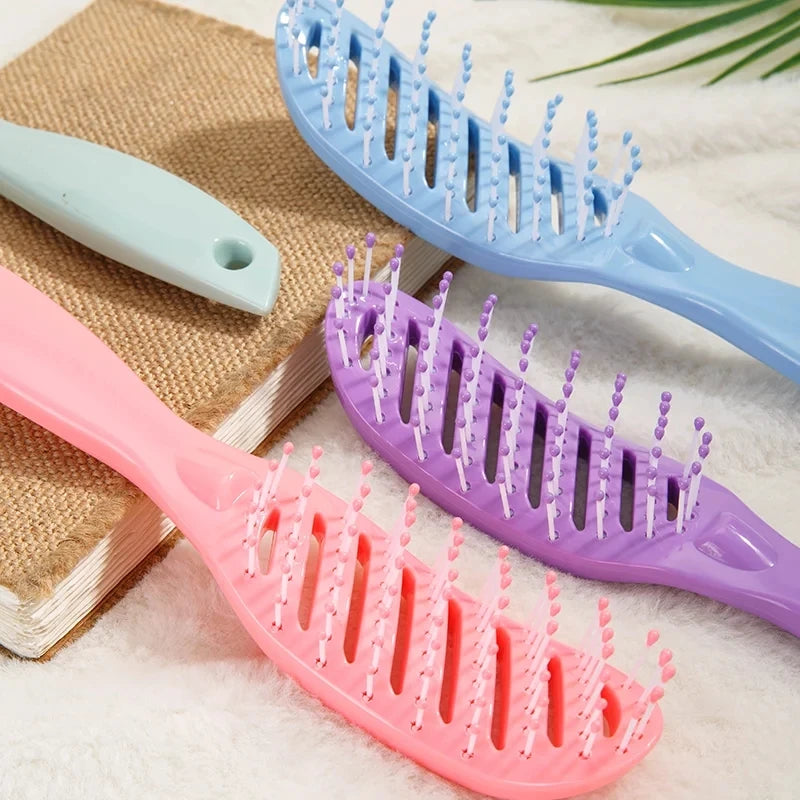 1PCS Small Detangling Wide Teeth Comb Hollow Out Comb for Hair Scalp Massage Anti-static Hairbrush Wet Brush for Salon Hairdress