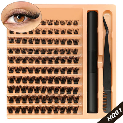 Lash Clusters Set DIY Eyelash Extension Kit Individual False Eyelashes Lash Clusters Bond and Seal and Lash Applicato Makeup