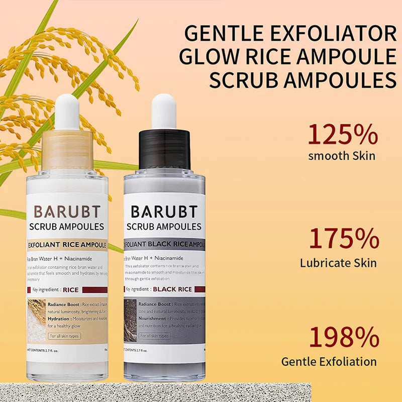 Essence Toner White Rice+black Rice Ampoule Skin Softening Essence Exfoliate Face Scrub Dead Skin Fade Essence Brighten Body