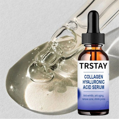 Facial skincare collagen, hyaluronic acid, serum, retinol, vitamins, moisturizing, whitening, and shrinking pores