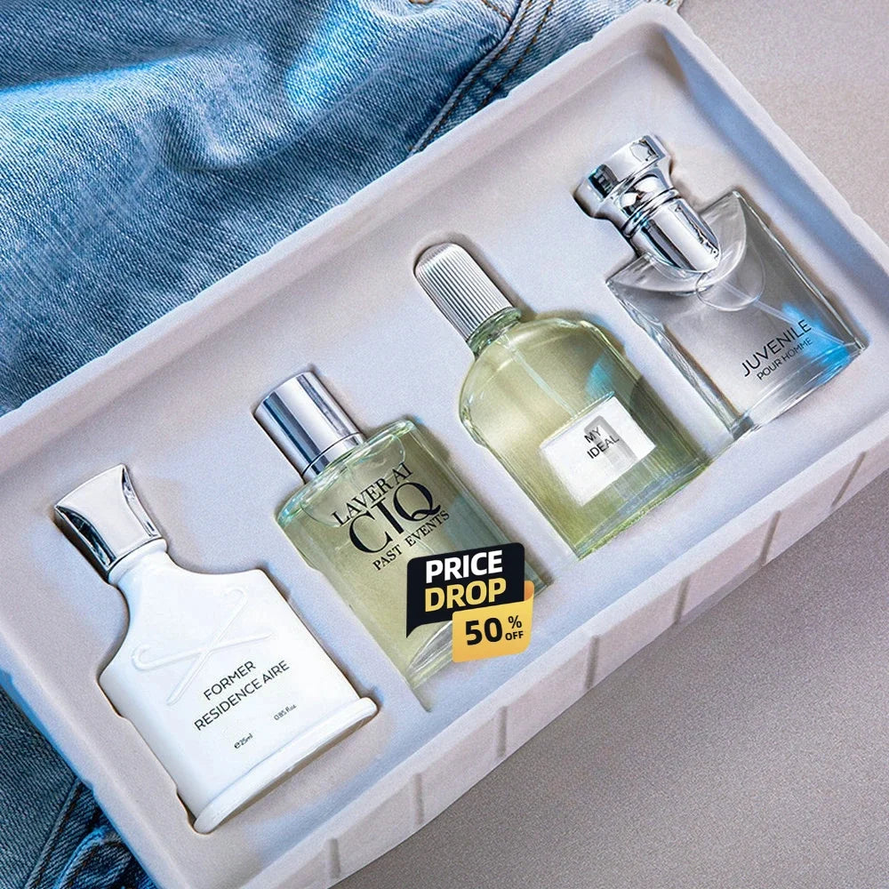 Men Perfume Gift Box 100ml Four Piece Set Lasting Fragrance Body Spray Plant Floral Scent Pheromone Cologne Romantic Perfumes