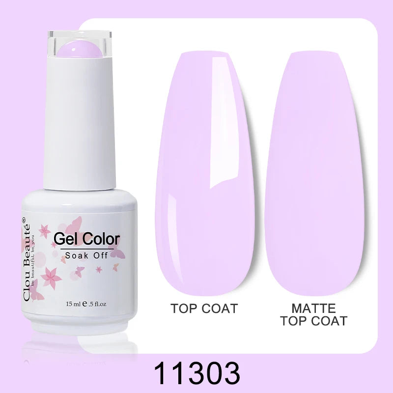 Clou Beaute Nail Gel Polish Kit 15ml Soak Off UVLED Nails Varnish Semi Permanent Nail Art Gels Lacquer Top Base Coat Gel Lacquer