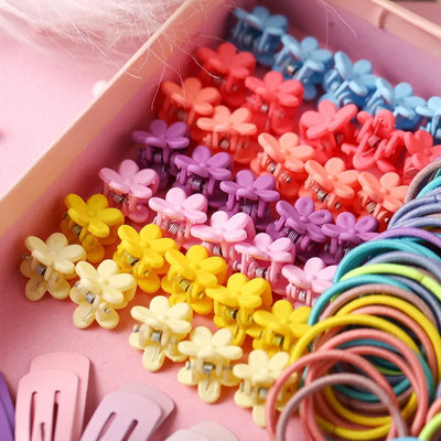 Girls Colorful Hair Bands Set Nylon Elastic Rubber Band Satin Scrunchies Children Ponytail Holder Kids Hair Accessories
