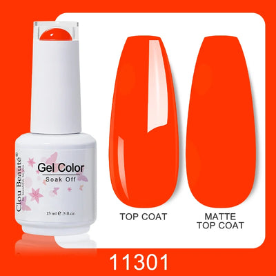 Clou Beaute Nail Gel Polish Kit 15ml Soak Off UVLED Nails Varnish Semi Permanent Nail Art Gels Lacquer Top Base Coat Gel Lacquer