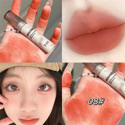 Gothic Matte Black Lipstick Waterproof Mousse Lip Mud Nude Brown Lipstick Moisturize Silky Gloss Makeup Non-stick Lips Tint