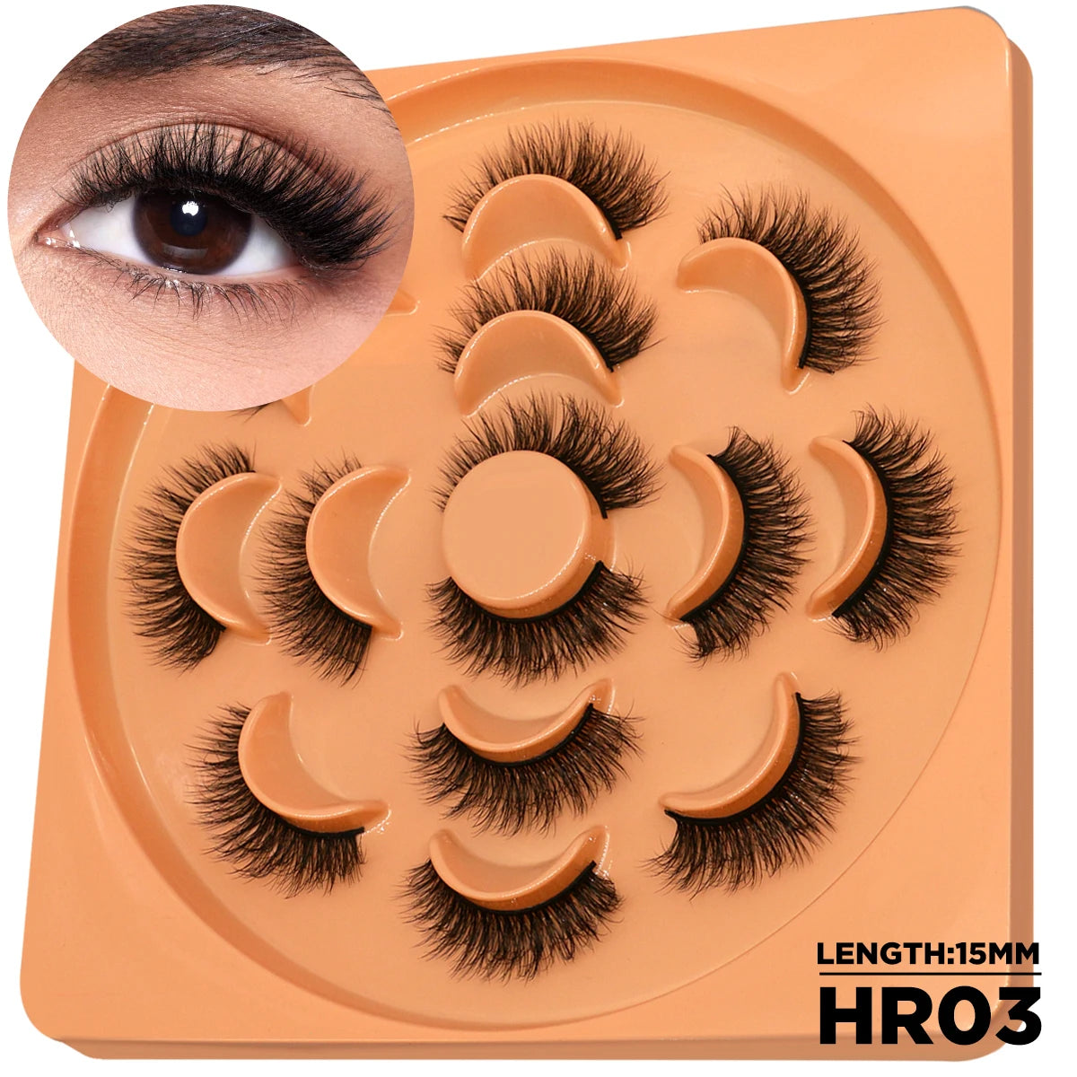GROINNEYA 3D Fluffy False Eyelashes Look Soft Cat Eye Eyelashes Cosmetics Thick Curled Mink Eyelashes lashes Extension  Makeup