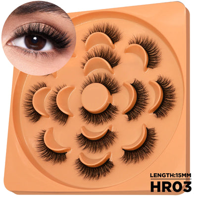 GROINNEYA 3D Fluffy False Eyelashes Look Soft Cat Eye Eyelashes Cosmetics Thick Curled Mink Eyelashes lashes Extension  Makeup
