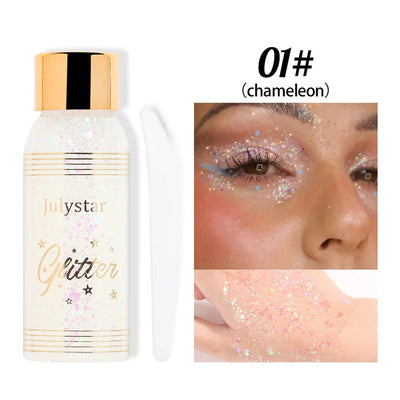 With Smear Spoon Multifunctional Eye Glitter Nail Hair Body Face Glitter Gel Art Flash Loose Sequins Cream Festival Glitter Deco