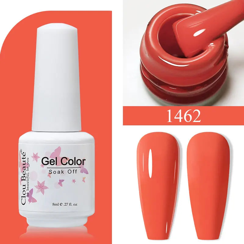 Clou Beaute 8ml Gel Polish Colorful Glitter UV Nail Gel Vernis Semi Permanent Glass Bottle Blue Green White Soak Off Gel Nail