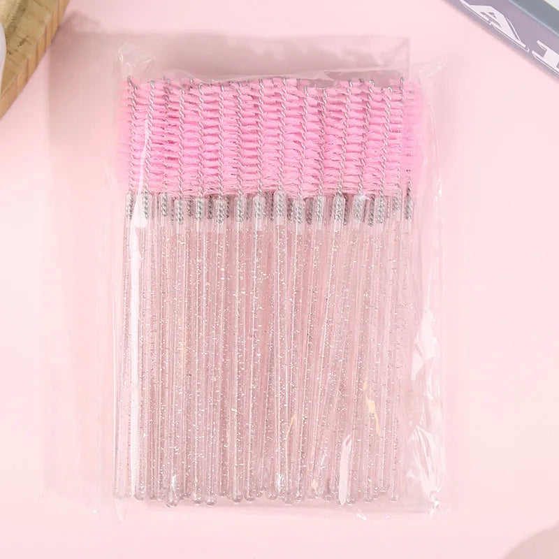 50Pcs Disposable Eyelash Wands Brush Comb Eye Lashes Extension Accessories Mascara Wand Makeup Professional Beauty Tool