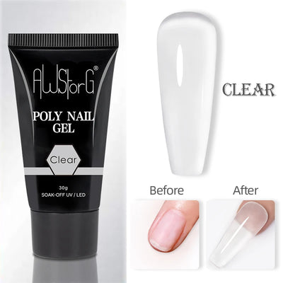 30g Dopamine Sequin Flexible 3D Gel Non Stick Hand Solid Extension Nail Gel Nude Pink White Extension Gel Rhinestone Glue Gel