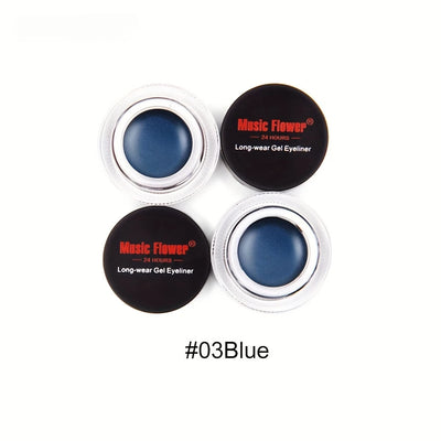 Rich Color Rendering Eyeliner Cream,Smudge Proof Waterproof Easy Coloring Makeup Cosmetic,( Brown, Blue Purple, Green And Black)