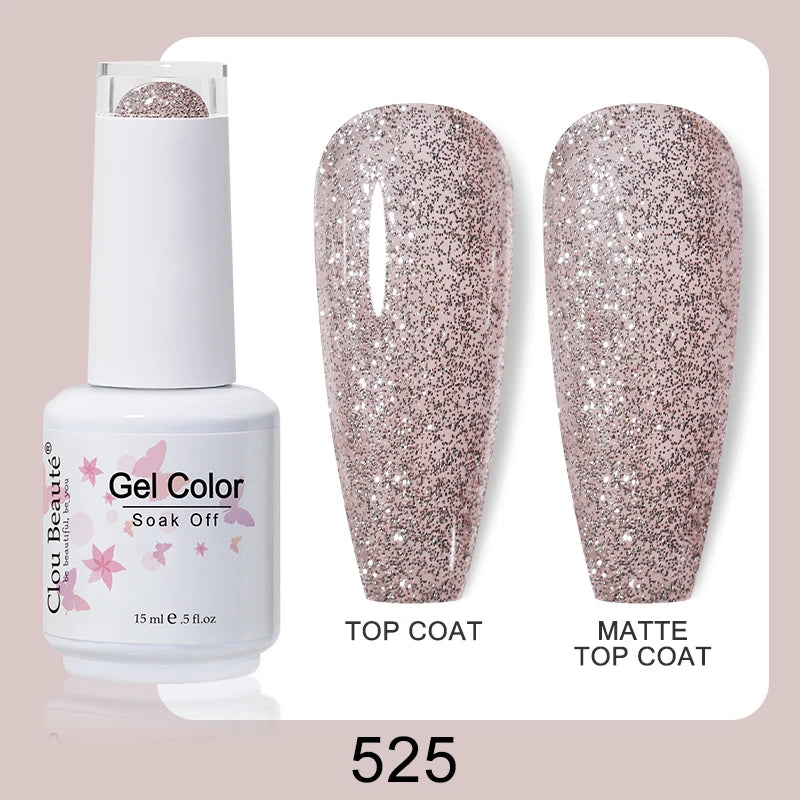 Clou Beaute Nail Gel Polish Kit 15ml Soak Off UVLED Nails Varnish Semi Permanent Nail Art Gels Lacquer Top Base Coat Gel Lacquer