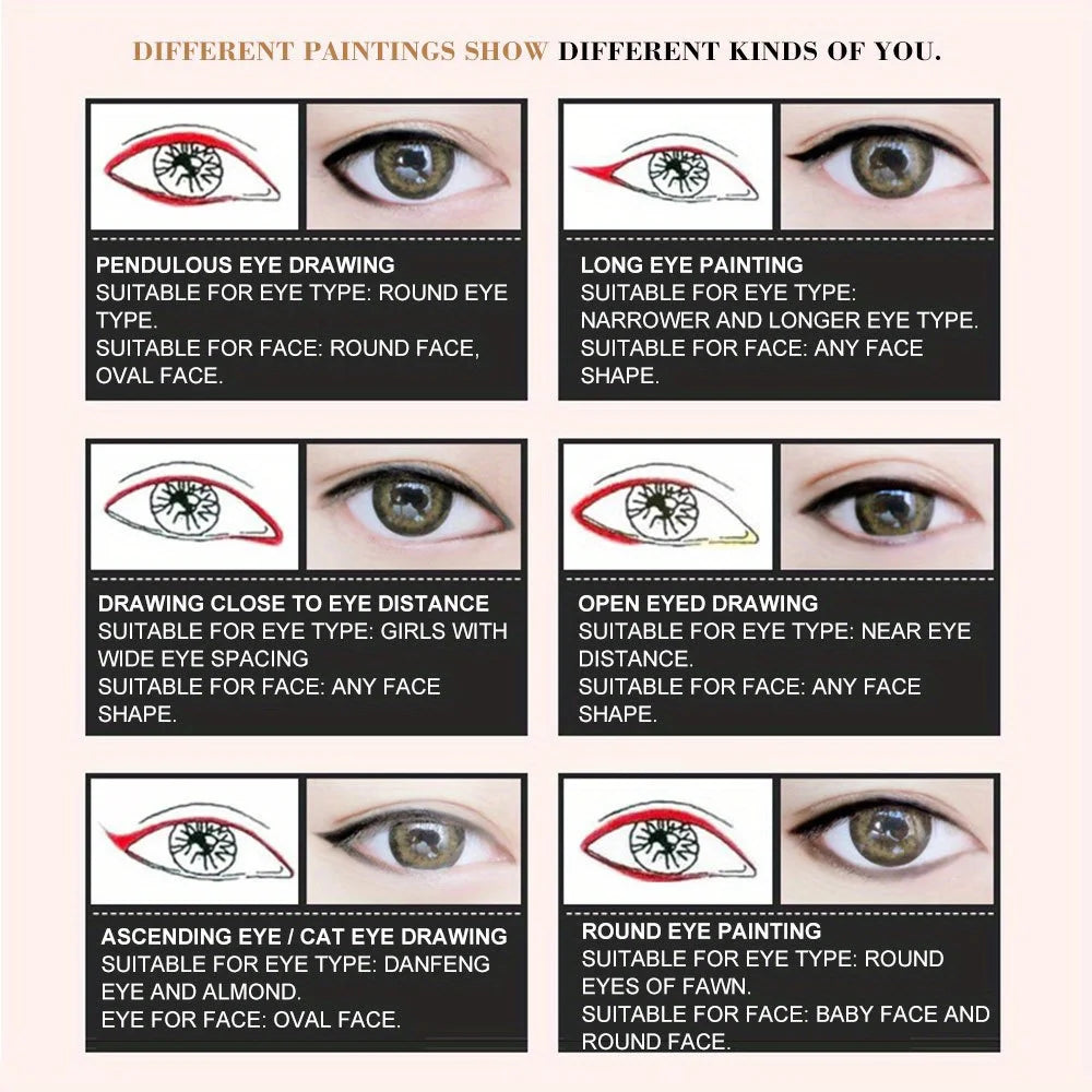 Rich Color Rendering Eyeliner Cream,Smudge Proof Waterproof Easy Coloring Makeup Cosmetic,( Brown, Blue Purple, Green And Black)