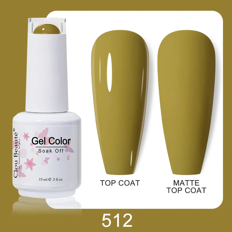 Clou Beaute Nail Gel Polish Kit 15ml Soak Off UVLED Nails Varnish Semi Permanent Nail Art Gels Lacquer Top Base Coat Gel Lacquer