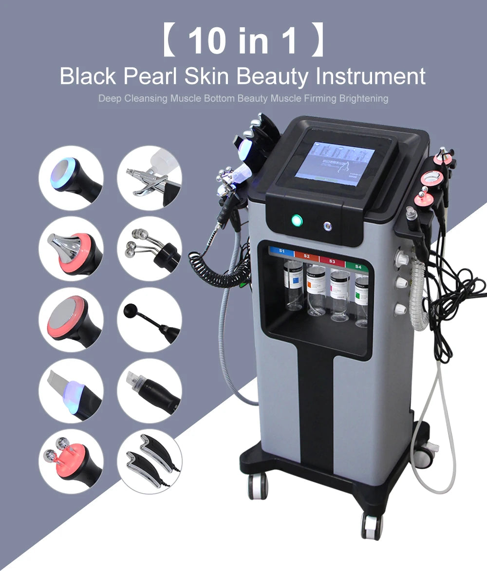 AOKO New10IN 1 Hydro Dermabrasion Aqua Peeling Ultrasound Facial Care Oxygen Injection Skin Rejuvenation Whiting Beauty Machine