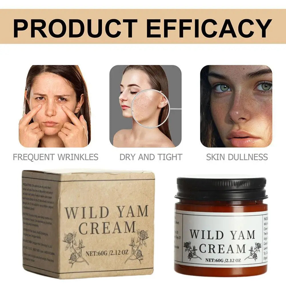 Wild Yam Cream Organic Moisturizes Whitening Cream Face Skincare Products Natural White Bright Cream Night Smooth