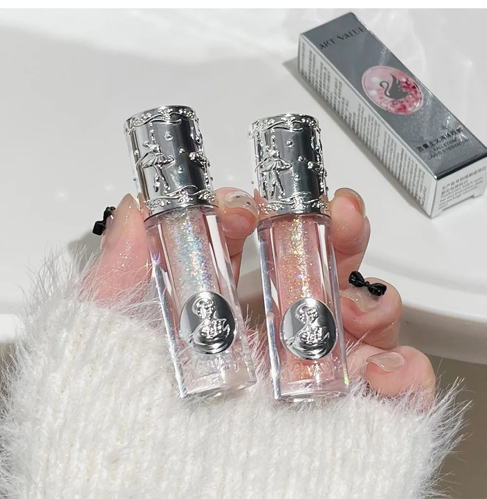 Silicone Brush Liquid Eyeshadow Pearlescent Shimmer Long Lasting Monochrome Pearly Fine Sparkling Sequins Eye Shadow Highlighter